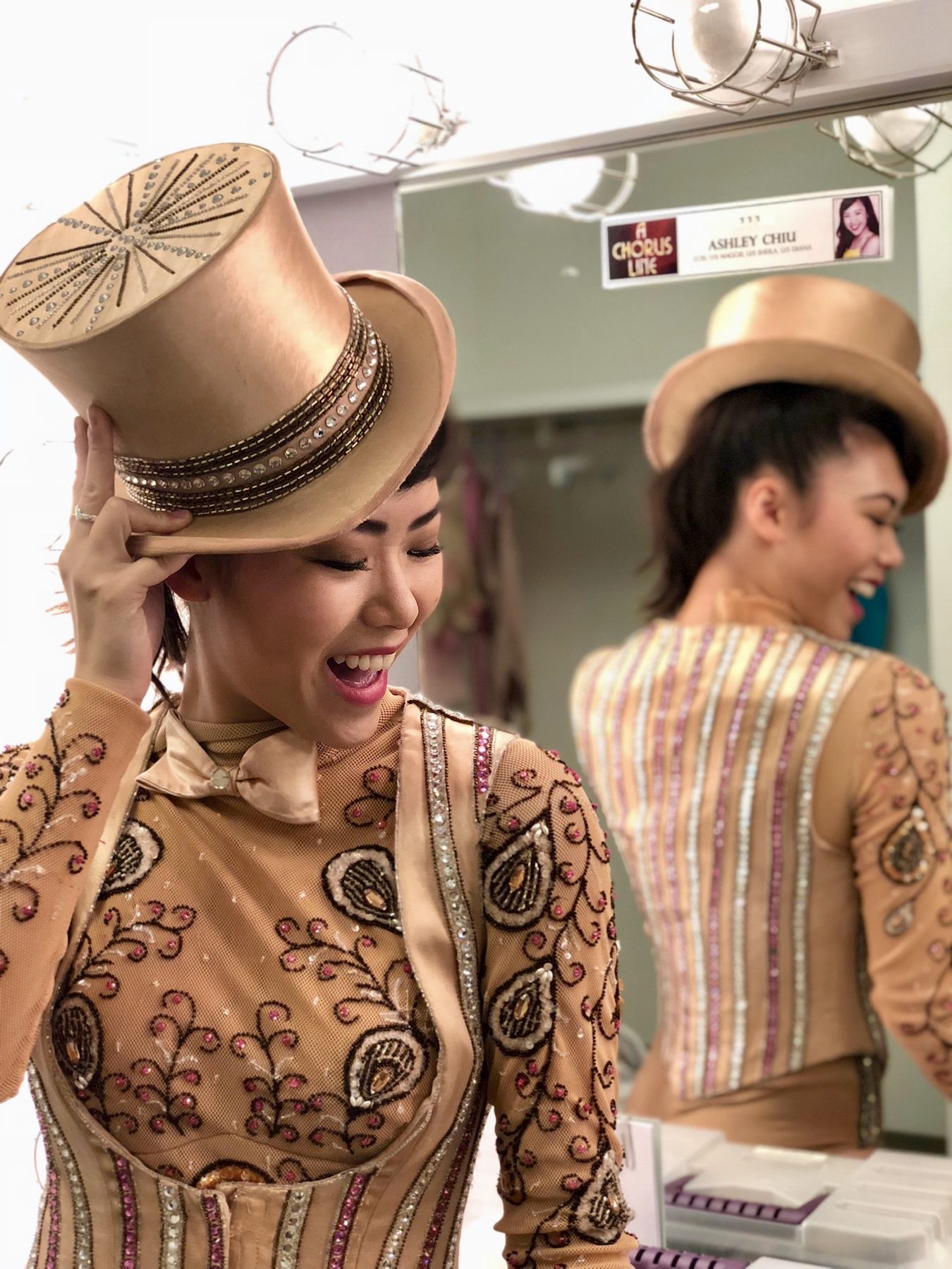Ashley Chiu in the national tour of A Chorus Line, directed and choreographed by Michael Bennett, reproduced by Baayork Lee